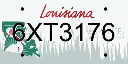 6XT3176 Louisiana License Plate