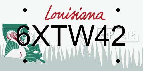6XTW42 Louisiana License Plate