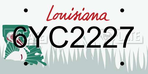 6YC2227 Louisiana License Plate