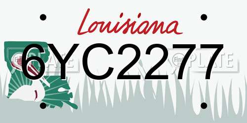 6YC2277 Louisiana License Plate