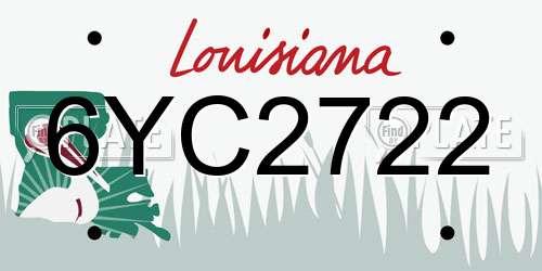 6YC2722 Louisiana License Plate