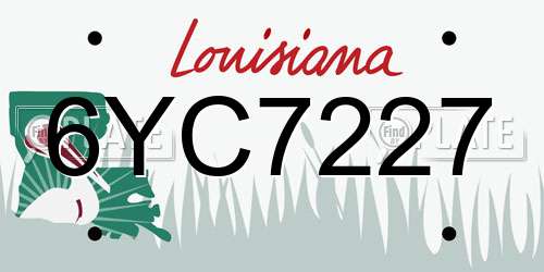 6YC7227 Louisiana License Plate