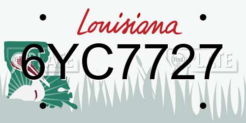 6YC7727 Louisiana License Plate