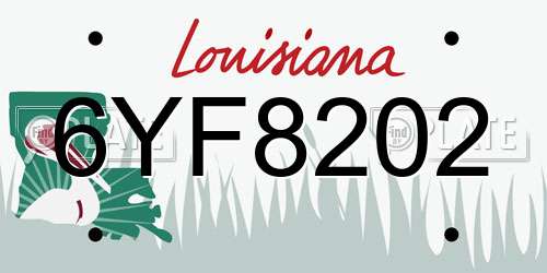 6YF8202 Louisiana License Plate