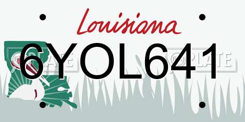 6YOL641 Louisiana License Plate