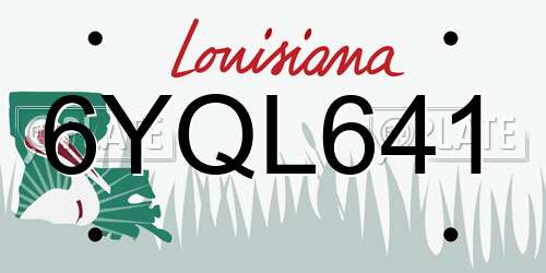 6YQL641 Louisiana License Plate