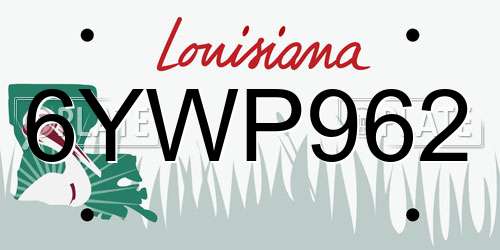 6YWP962 Louisiana License Plate