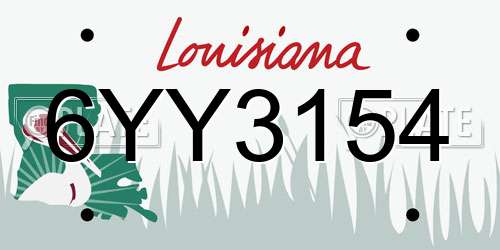 6YY3154 Louisiana License Plate