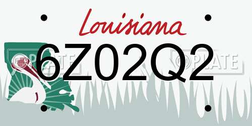 6Z02Q2 Louisiana License Plate