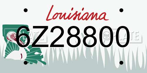 6Z28800 Louisiana License Plate