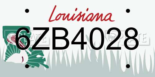 6ZB4028 Louisiana License Plate