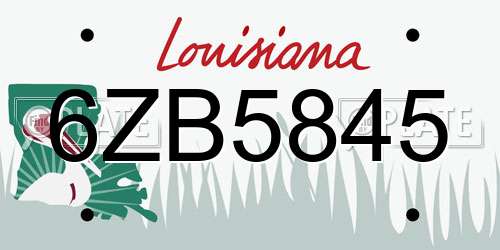 6ZB5845 Louisiana License Plate