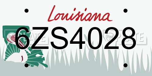 6ZS4028 Louisiana License Plate