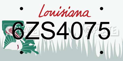 6ZS4075 Louisiana License Plate
