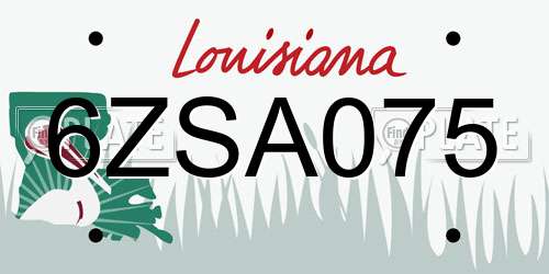 6ZSA075 Louisiana License Plate