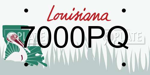 7000PQ Louisiana License Plate