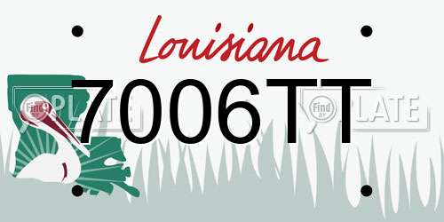 7006TT Louisiana License Plate