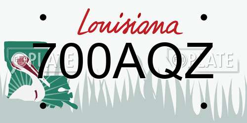 700AQZ Louisiana License Plate