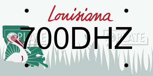 700DHZ Louisiana License Plate