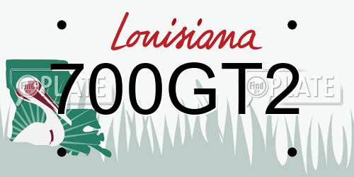 700GT2 Louisiana License Plate