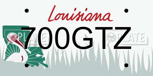 700GTZ Louisiana License Plate