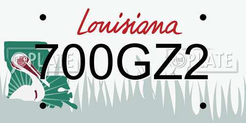 700GZ2 Louisiana License Plate