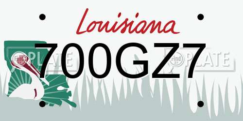 700GZ7 Louisiana License Plate