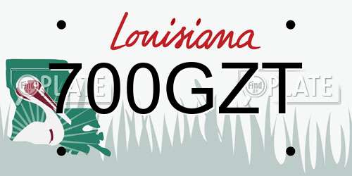 700GZT Louisiana License Plate