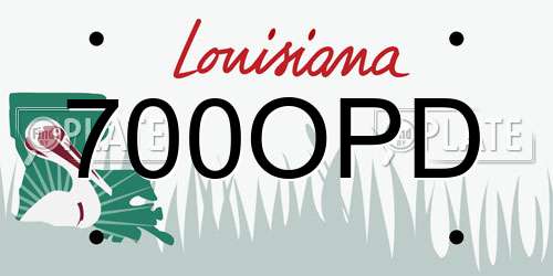 700OPD Louisiana License Plate