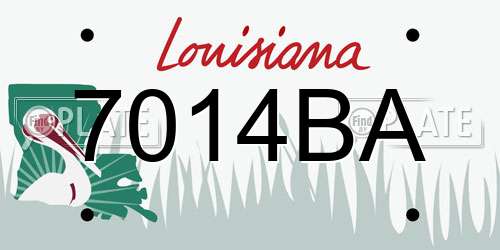 7014BA Louisiana License Plate