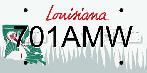 701AMW Louisiana License Plate