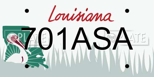 701ASA Louisiana License Plate