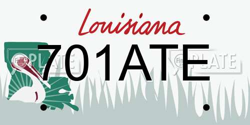 701ATE Louisiana License Plate