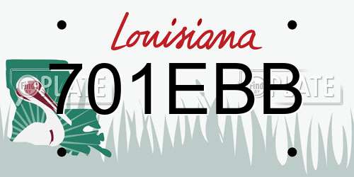 701EBB Louisiana License Plate