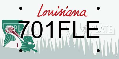 701FLE Louisiana License Plate