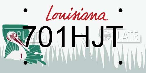 701HJT Louisiana License Plate