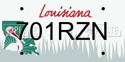 701RZN Louisiana License Plate