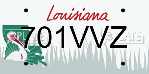 701VVZ Louisiana License Plate