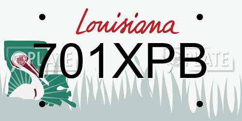 701XPB Louisiana License Plate