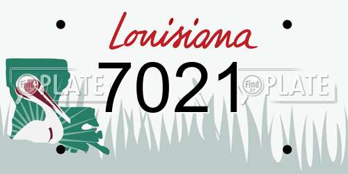 7021 Louisiana License Plate