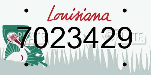 7023429 Louisiana License Plate