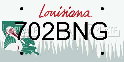 702BNG Louisiana License Plate