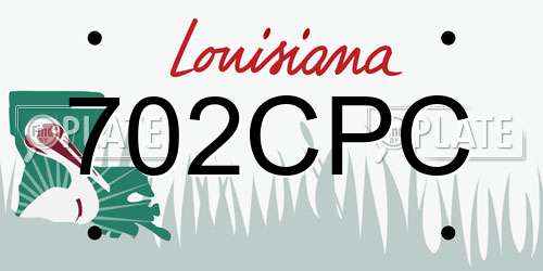 702CPC Louisiana License Plate