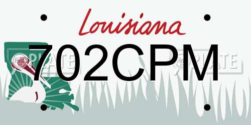 702CPM Louisiana License Plate