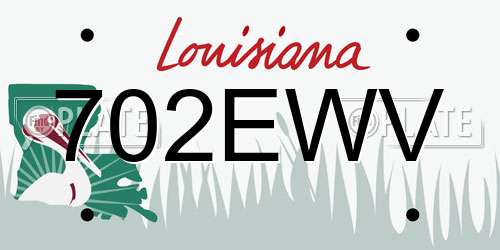 702EWV Louisiana License Plate