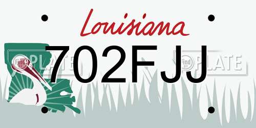 702FJJ Louisiana License Plate