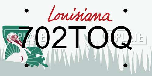 702TOQ Louisiana License Plate