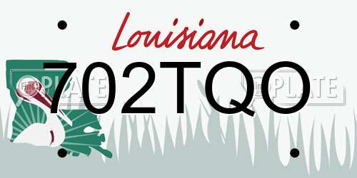 702TQO Louisiana License Plate