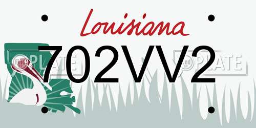 702VV2 Louisiana License Plate