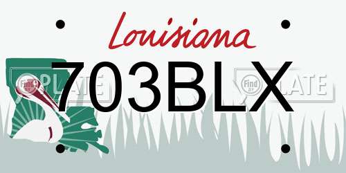703BLX Louisiana License Plate